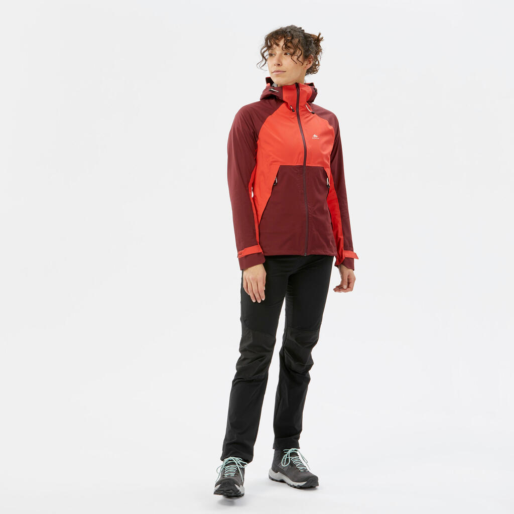 Women’s Waterproof Mountain Walking Jacket - MH500 - Raspberry