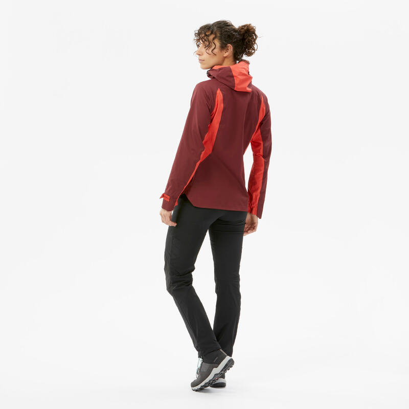 Wanderjacke Damen wasserdicht Bergwandern - MH500 rot 