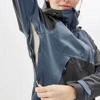 Women's waterpoof jacket - MH500 - Grey/Blue