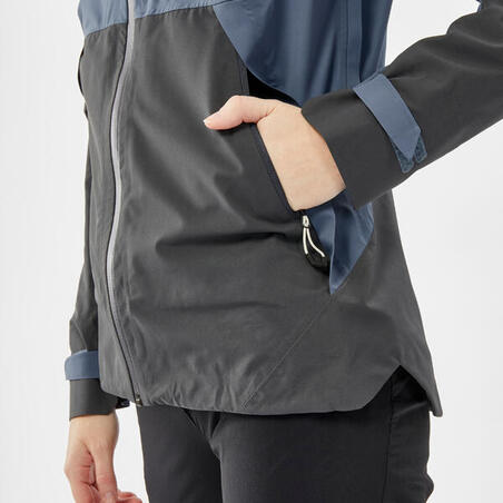 Куртка жіноча MH500 для гірського туризму водонепроникна сіра/синя