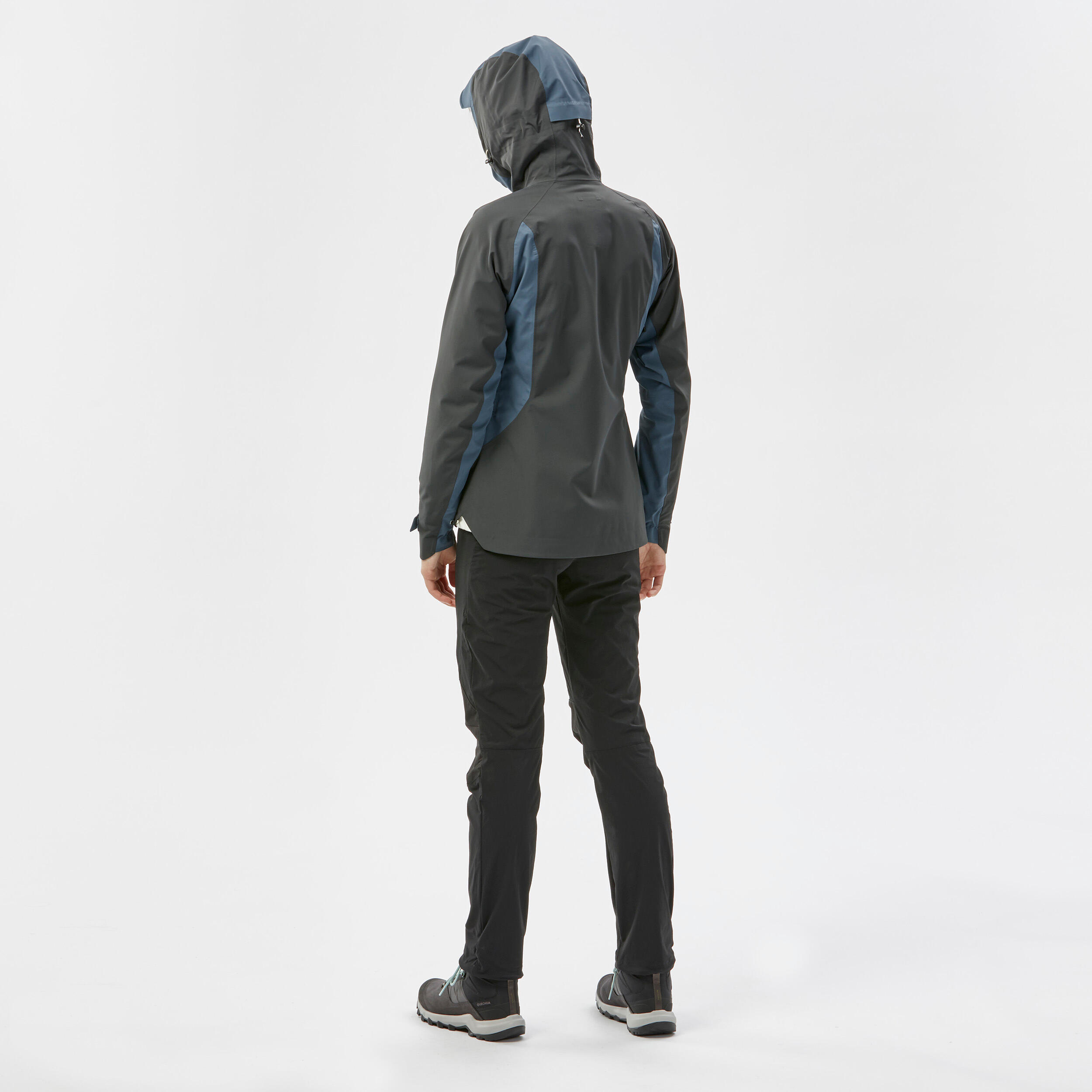 Women's Waterproof Hiking Jacket - MH 500 Blue - Carbon grey, Storm grey -  Quechua - Decathlon