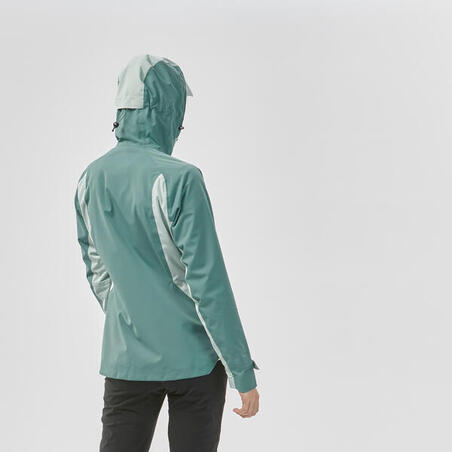 Куртка жіноча MH500 для гірського туризму водонепроникна зелена