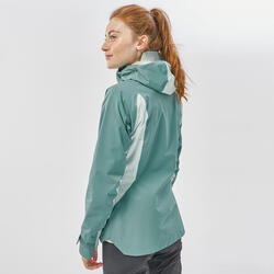 Chaqueta impermeable Mujer Senderismo Montaña - MH500 - Gris Azul -  Decathlon