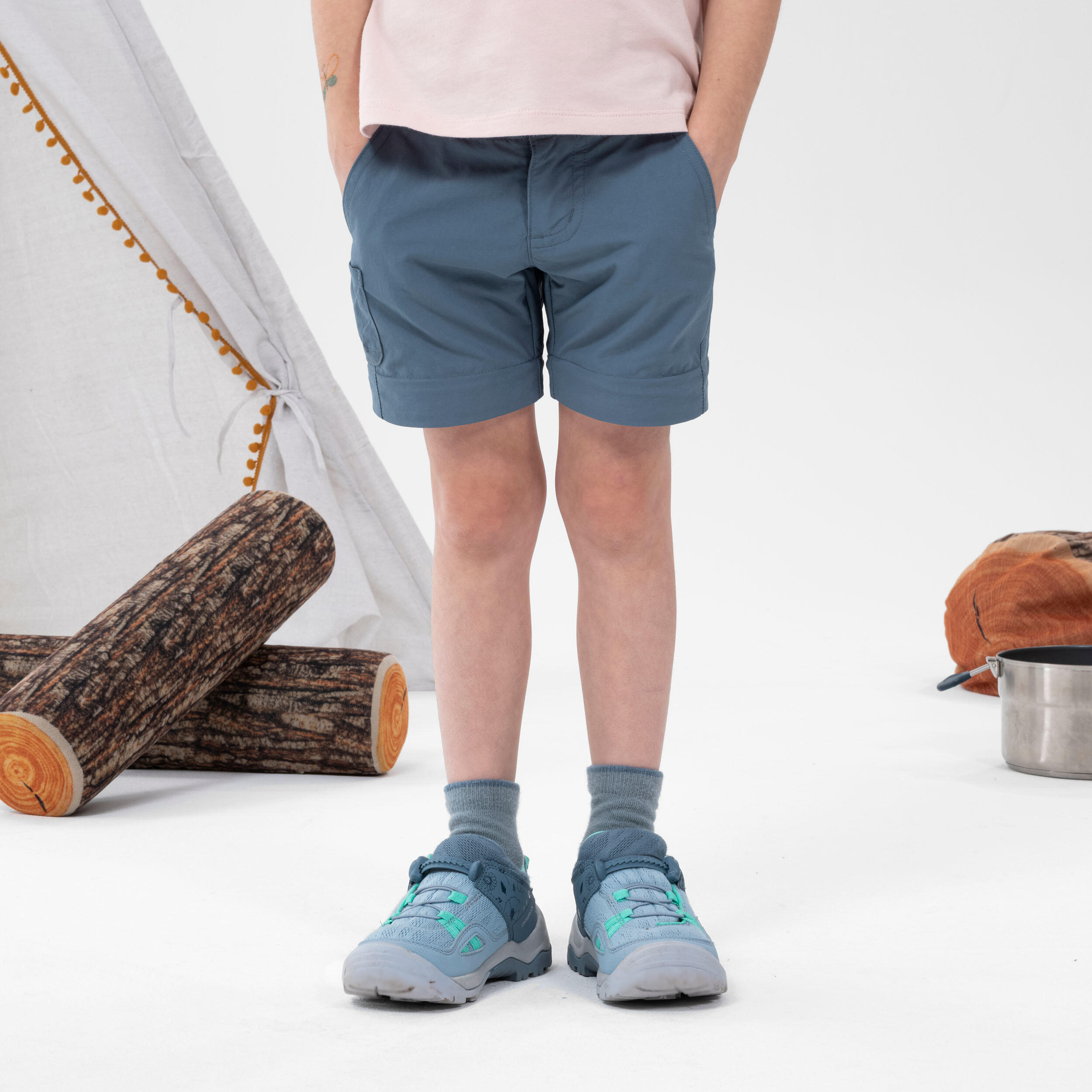 Kids’ Modular Hiking Trousers - MH500 KID Aged 2-6 YEARS 4/6