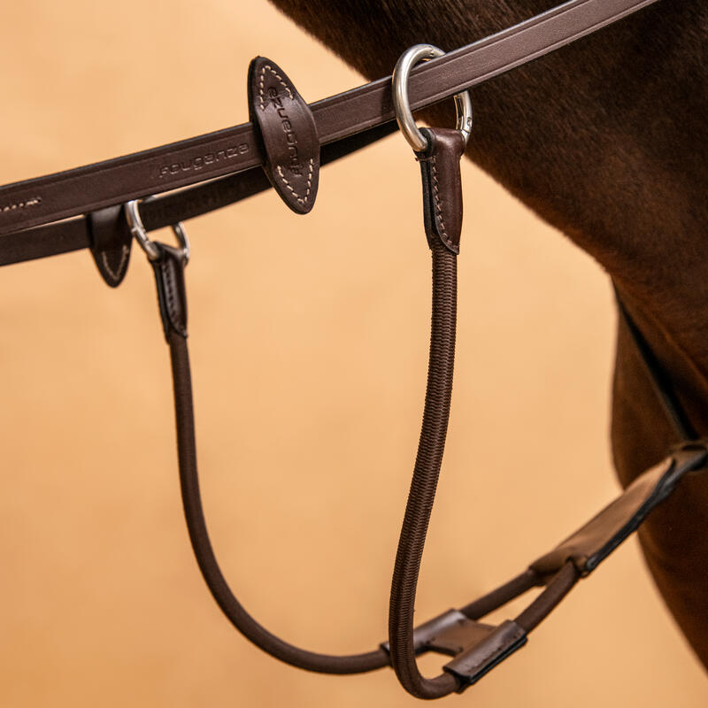 Elastische martingaal voor paarden en pony's donkerbruin