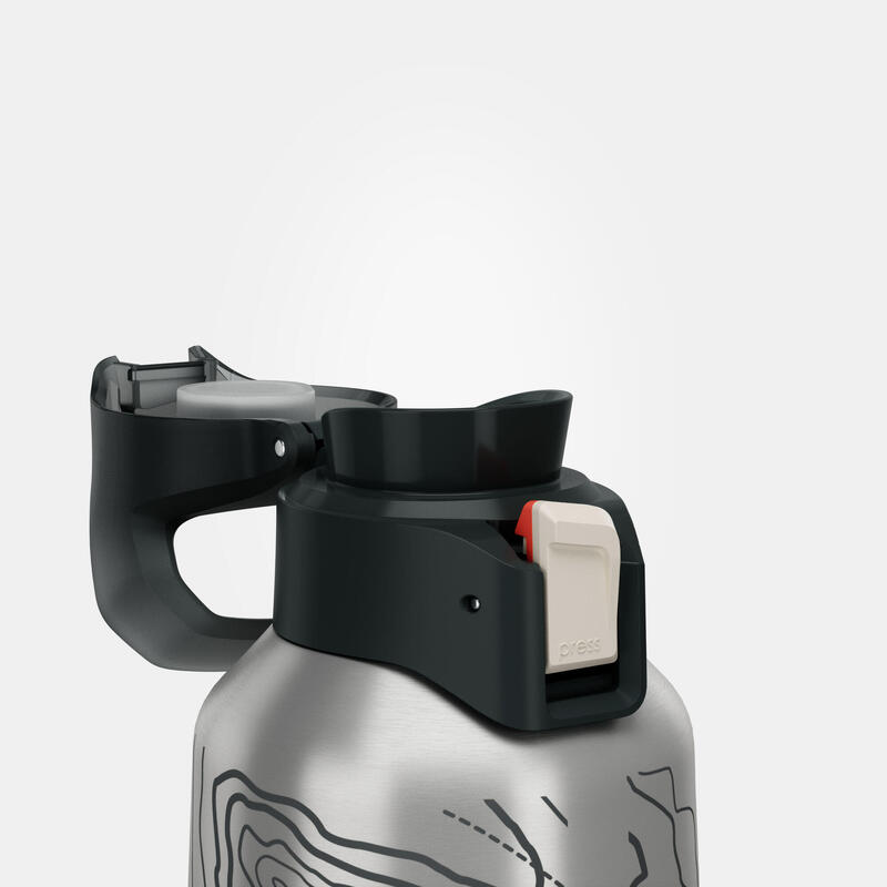 Trinkflasche 0,8 l Isolierflasche Edelstahl LTD Wandern - MH500 schwarz 