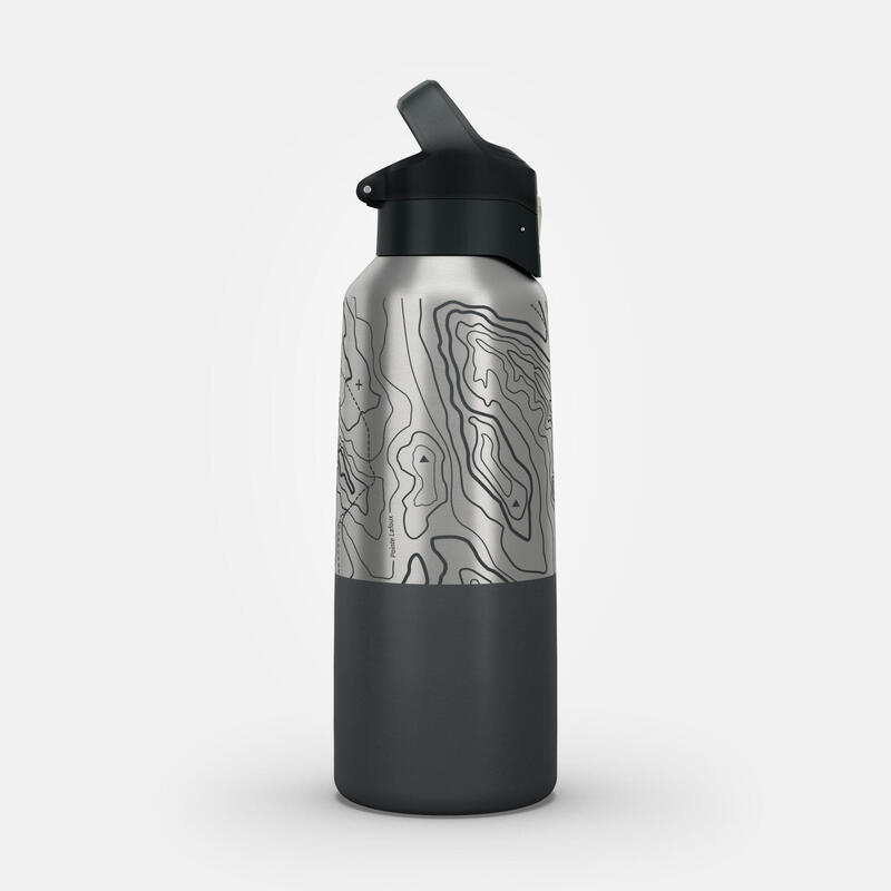 Trinkflasche 0,8 l Isolierflasche Edelstahl LTD Wandern - MH500 schwarz 