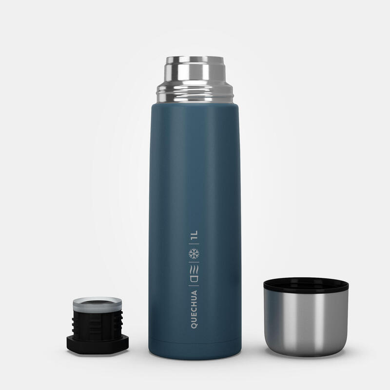 Stainless Steel Insulated Hiking Bottle 1 L Blue