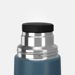 1 L stainless steel isothermal water bottle with cup for hiking - Blue