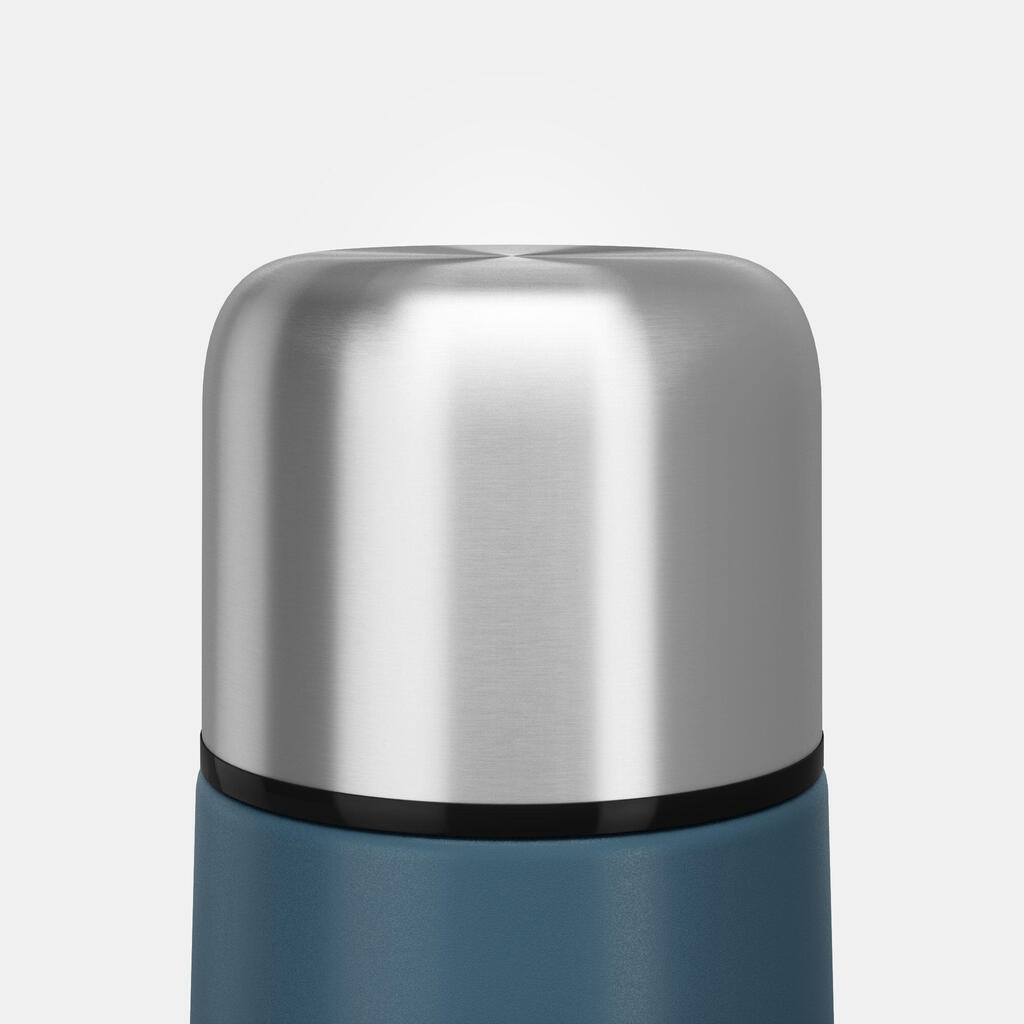Botella isotérmica inox 1L con vaso para senderismo - azul 