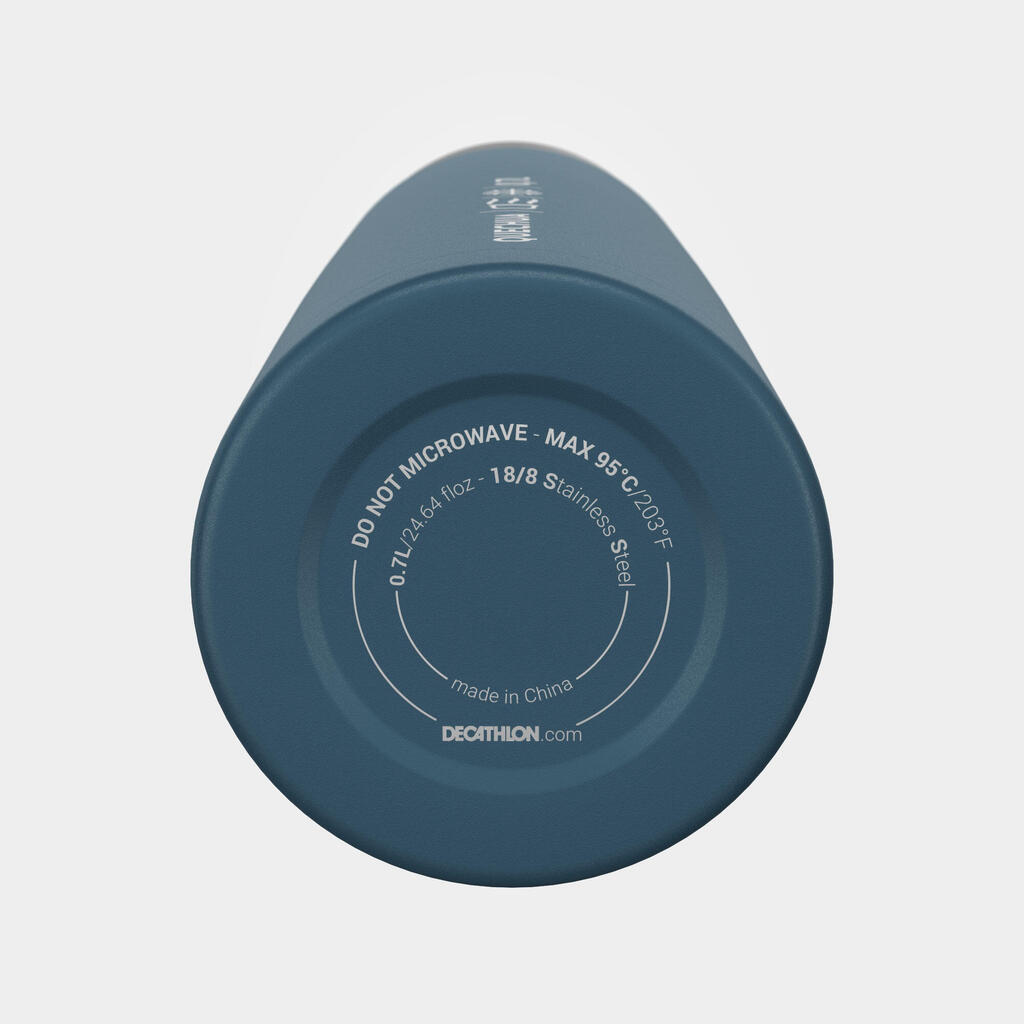 Bouteille isotherme inox 0,7L avec gobelet pour la randonnée - bleu