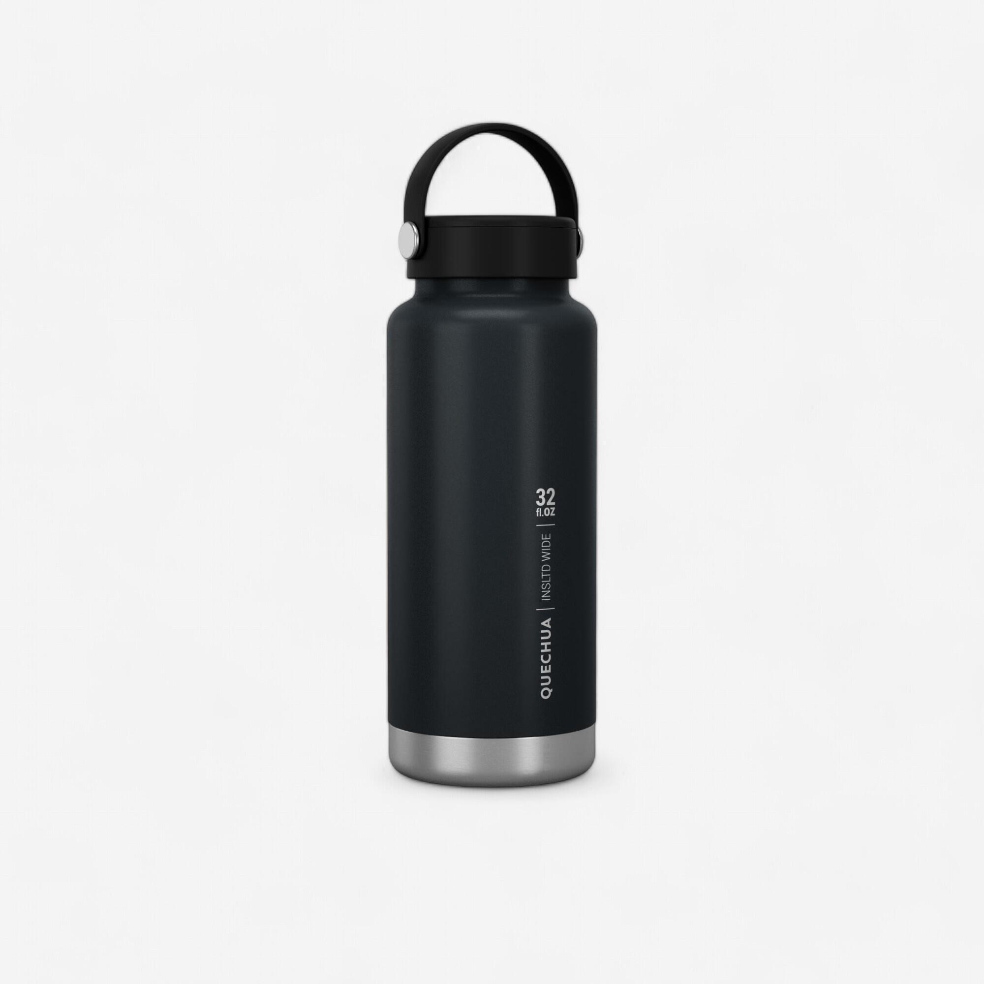 Mountain Hiking 0.95L Insulated Water Bottle MH100 - Black