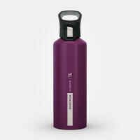 1 L aluminium flask with quick opening cap for hiking - Purple