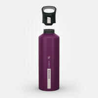 1 L aluminium flask with quick opening cap for hiking - Purple