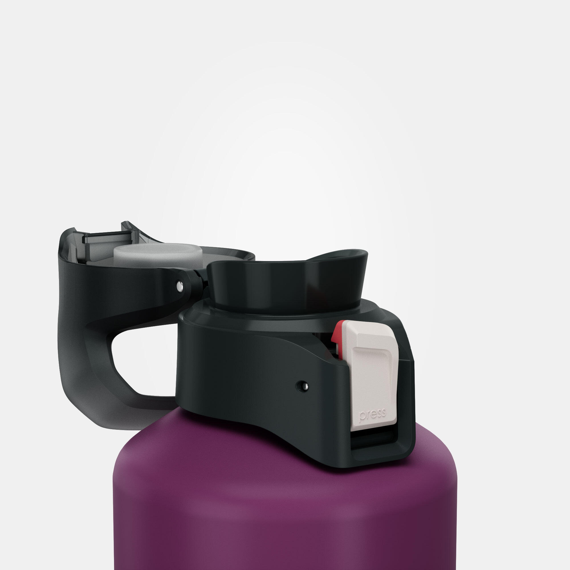 1 L aluminium flask with quick opening cap for hiking - Purple 7/12