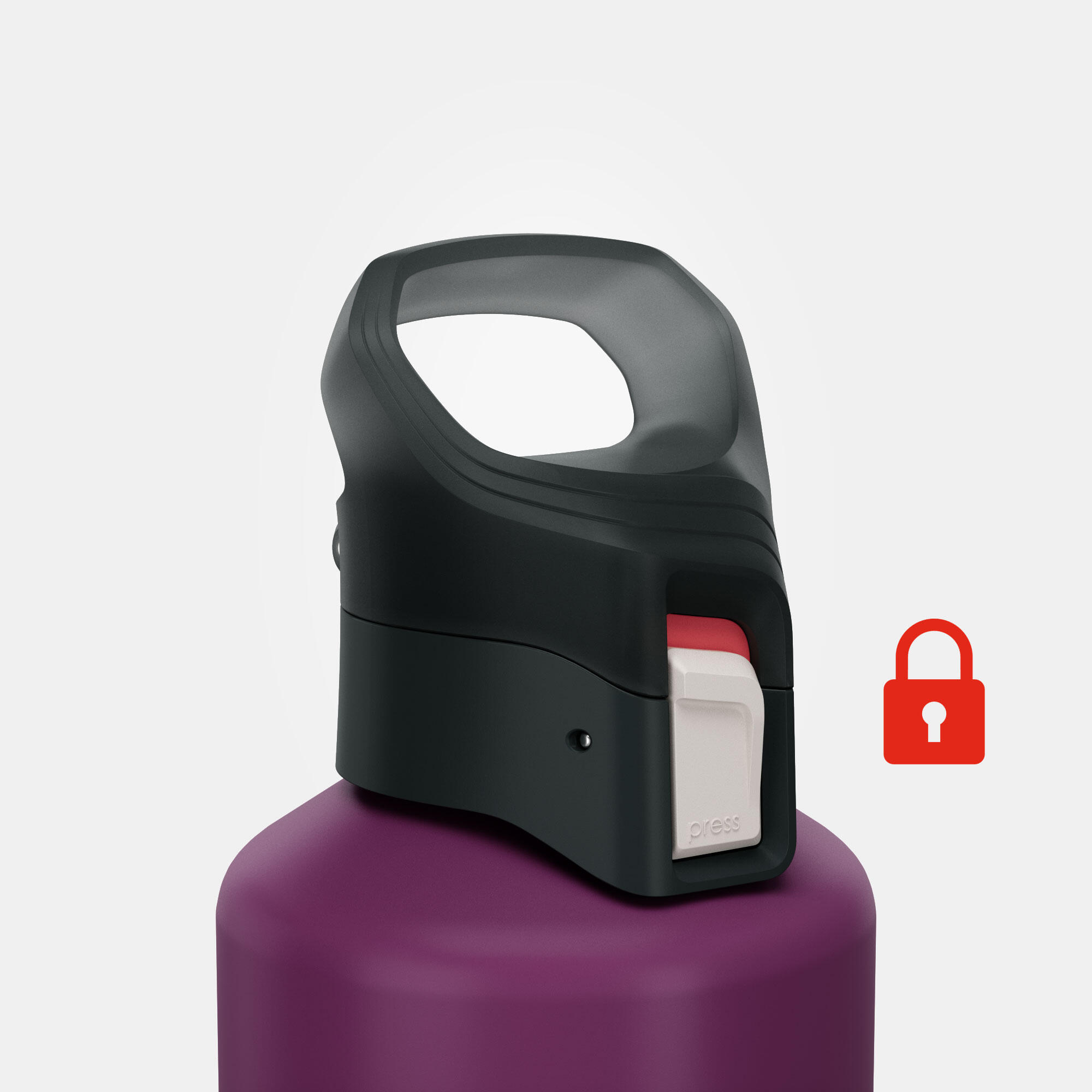 1 L aluminium flask with quick opening cap for hiking - Purple 4/12