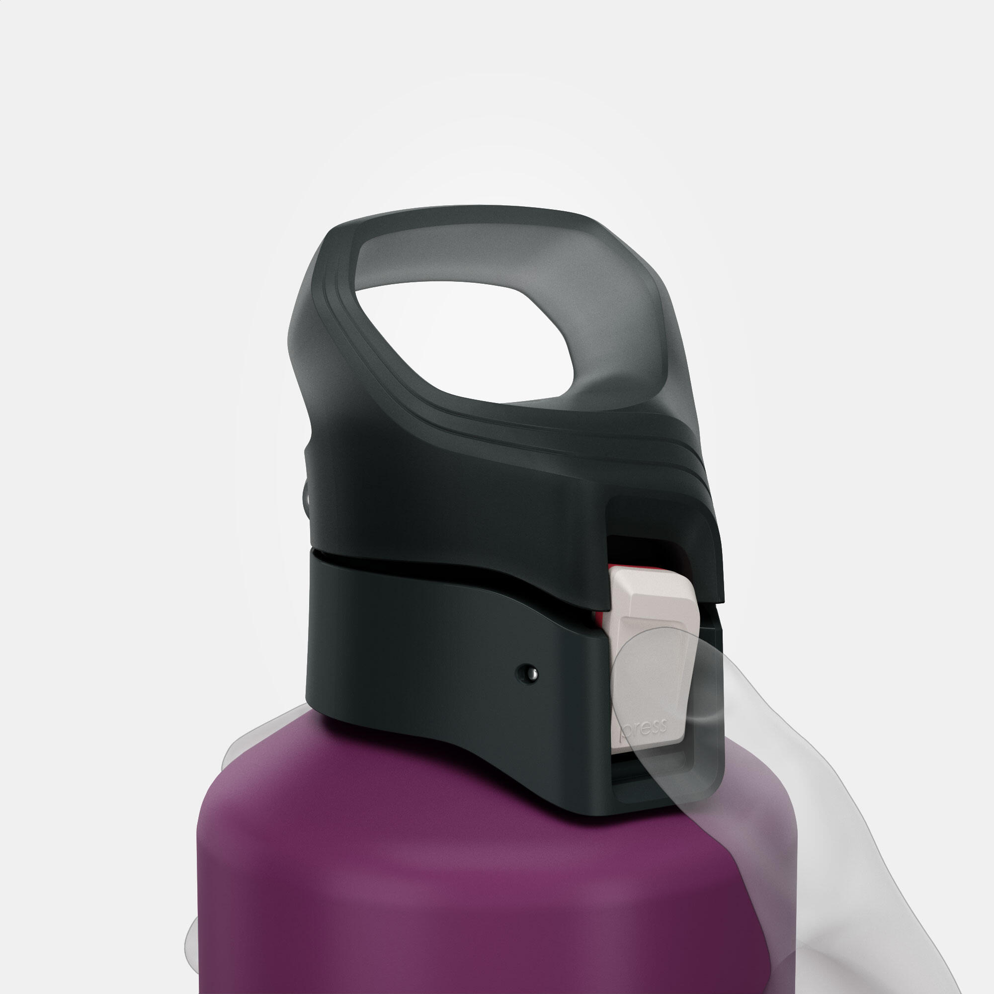 1 L aluminium flask with quick opening cap for hiking - Purple 6/12