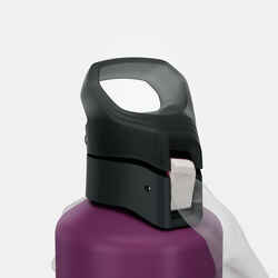 1 L aluminium flask with quick opening cap for hiking - Purple