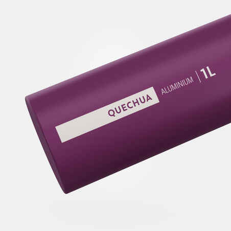 1 L aluminium flask with quick opening cap for hiking - Purple