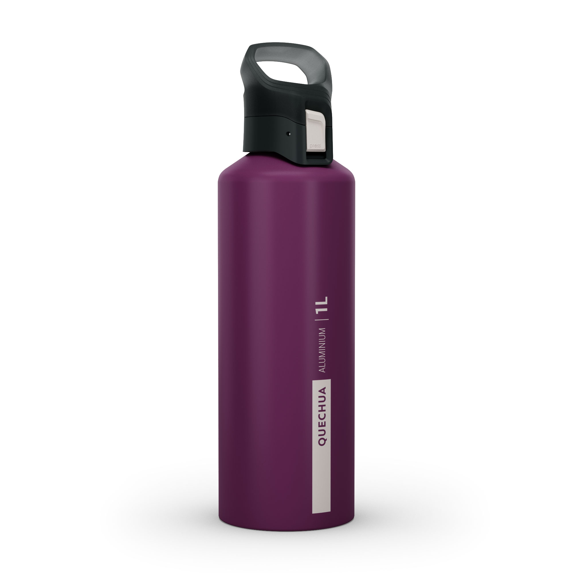 Gourde randonnée MH500 bouchon ouverture rapide 1 litre aluminium violet