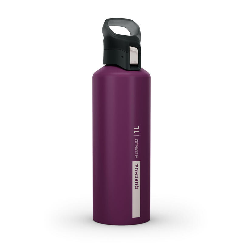 Recycled Aluminium Hiking Flask with Quick Opening Cap MH500 1 Litre Purple