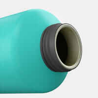 Aluminium 1 L flask with quick opening cap for hiking - Green