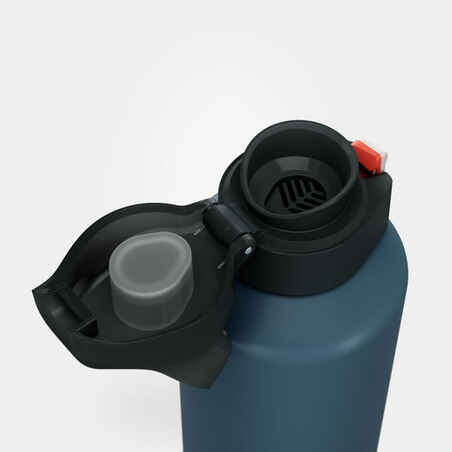 1 L Aluminium Flask 500 with quick-release cap for hiking - Blue