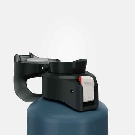 1 L Aluminium Flask 500 with quick-release cap for hiking - Blue