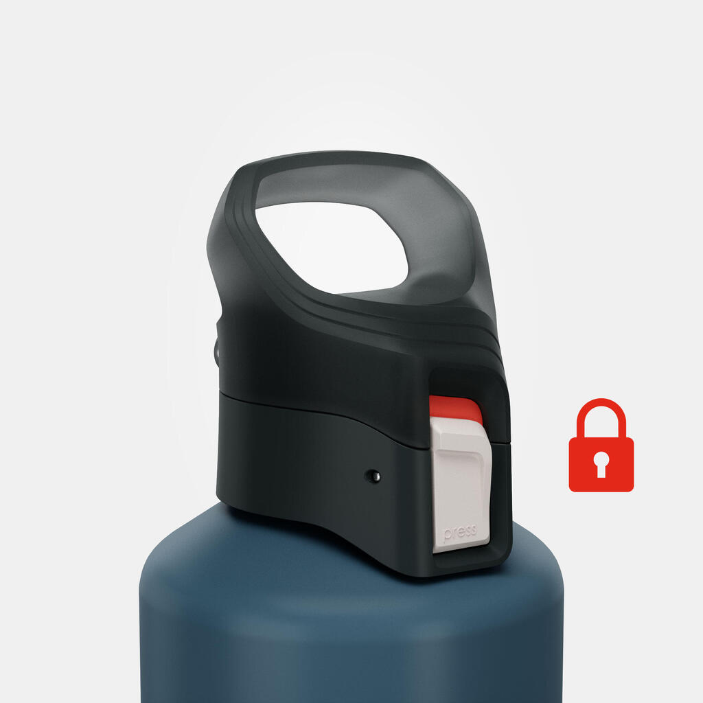 Gourde 500 alu 1L avec bouchon ouverture rapide pour la randonnée - Orange