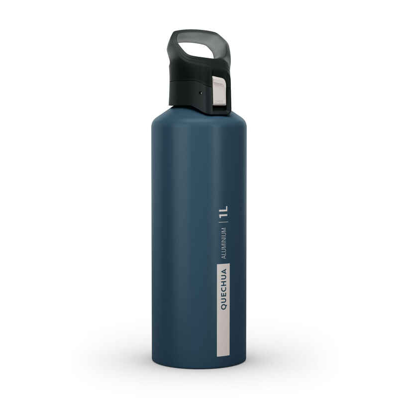 Trinkflasche 1Liter - MH500 Aluminium mit Schnellverschluss blau Media 1