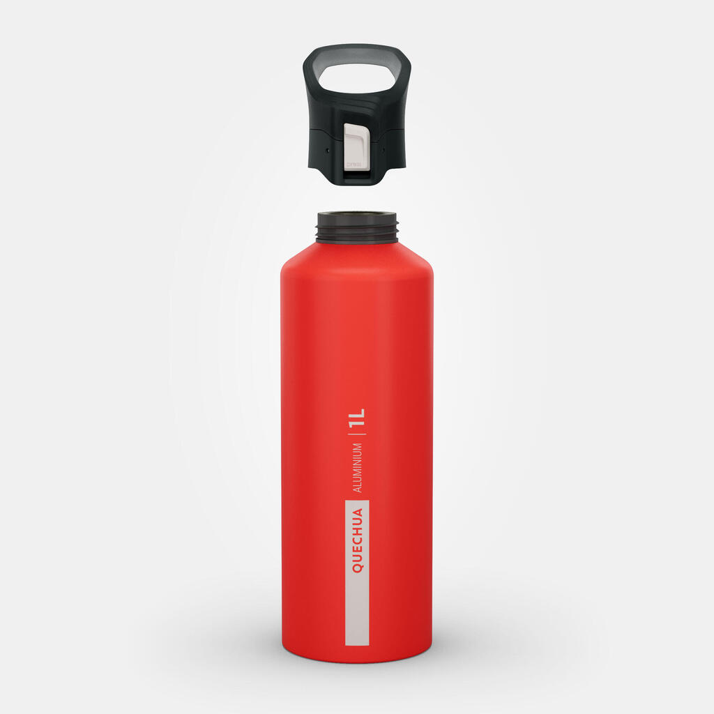 Gourde 500 alu 1L avec bouchon ouverture rapide pour la randonnée - Orange
