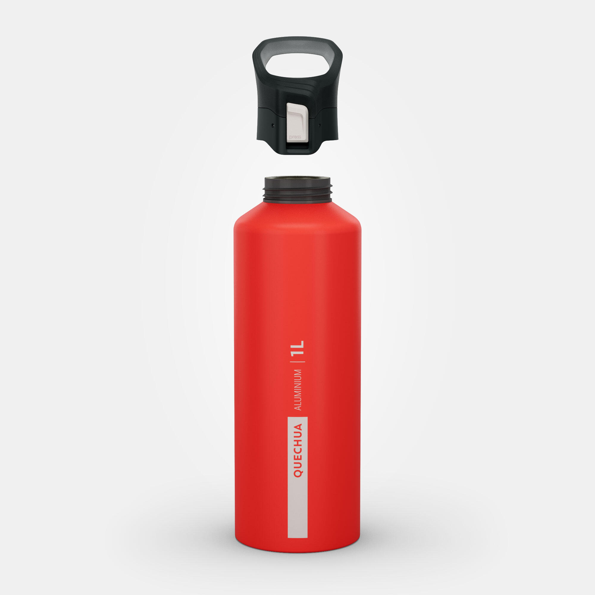 Aluminium Water Bottle with Easy Locking Cap - 1 Litre Sage Red