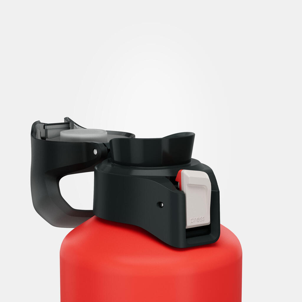 Gourde 500 alu 1L avec bouchon ouverture rapide pour la randonnée - Orange