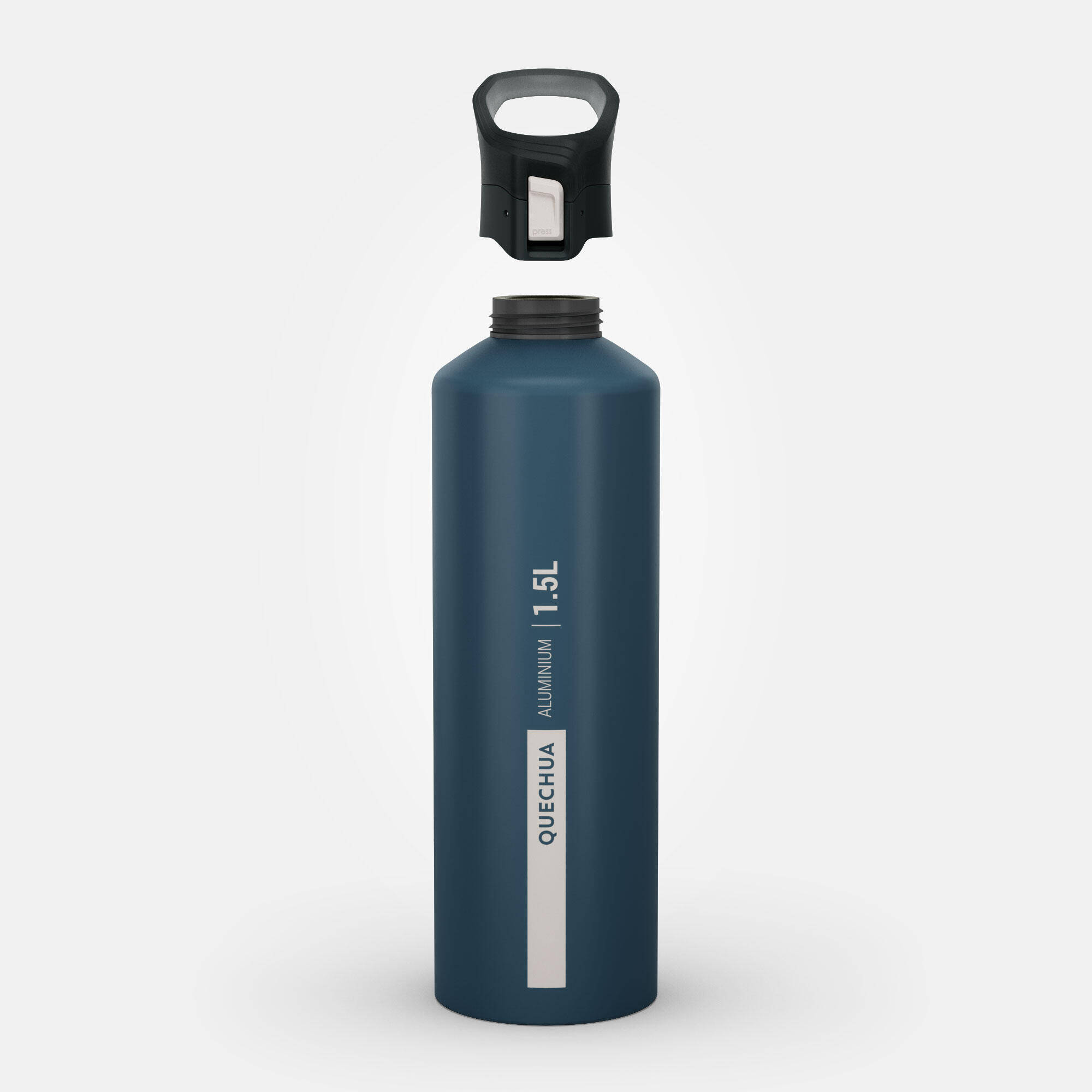 Aluminium Water Bottle with Easy Locking Cap - 1.5 Litres Blue -  2