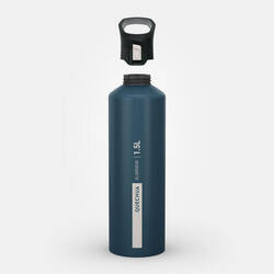 1.5L aluminium flask with quick-open cap for hiking - Blue