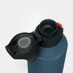 1.5L aluminium flask with quick-open cap for hiking - Blue