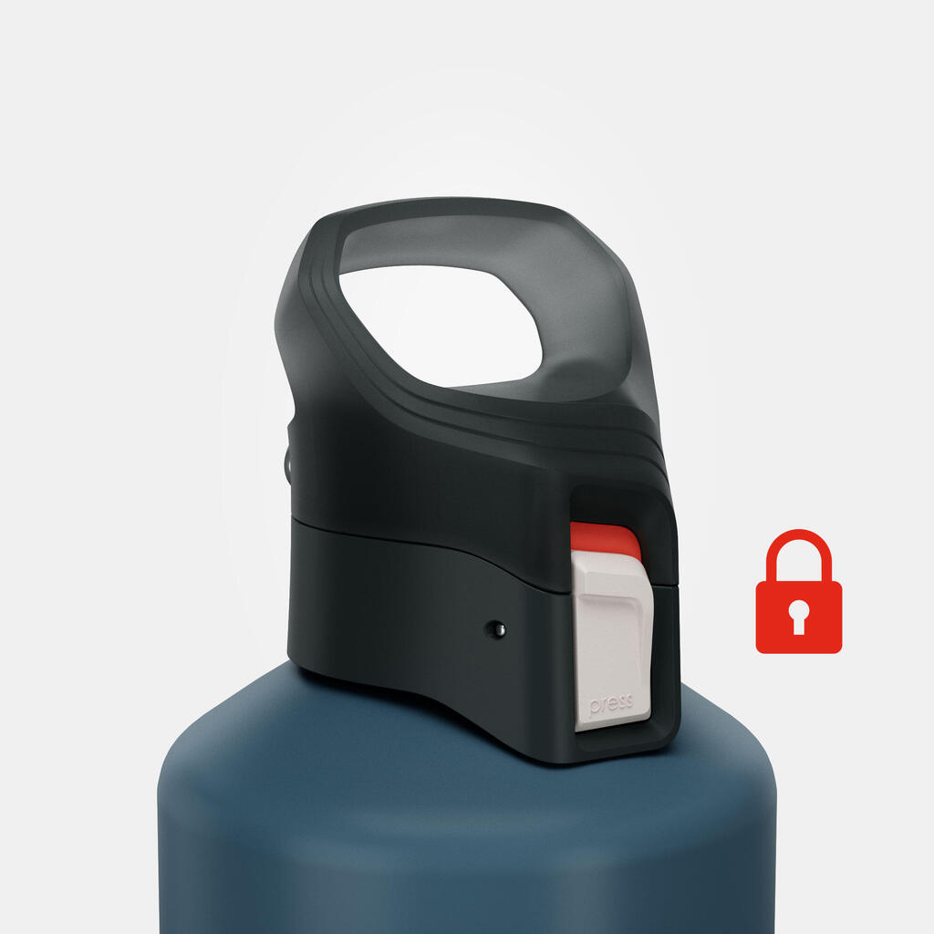 Gourde alu 1,5L avec bouchon à ouverture rapide pour la randonnée kaki