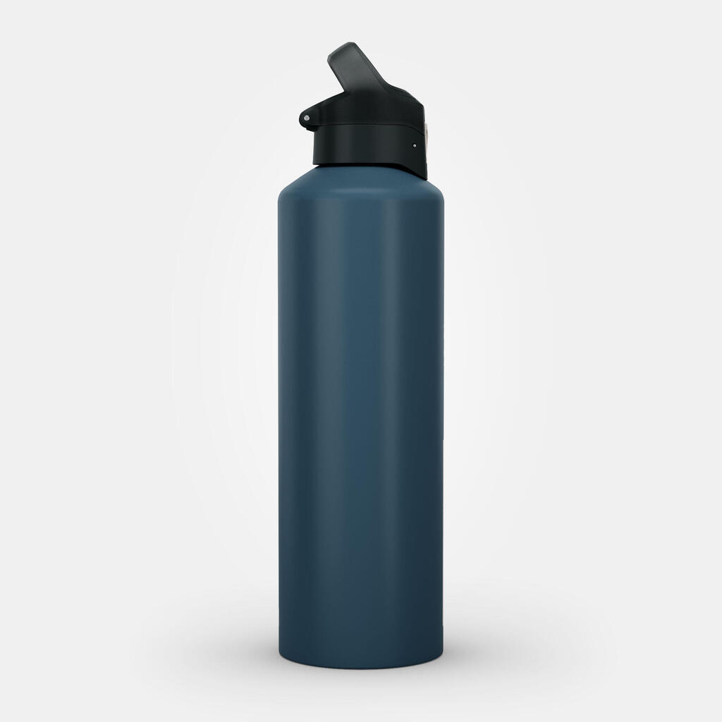 1.5L aluminium flask with quick-open cap for hiking - Khaki