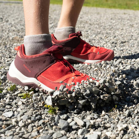 Sepatu Hiking Anak dengan Quick Lacing System Ukuran 2½ - 5 - merah tua