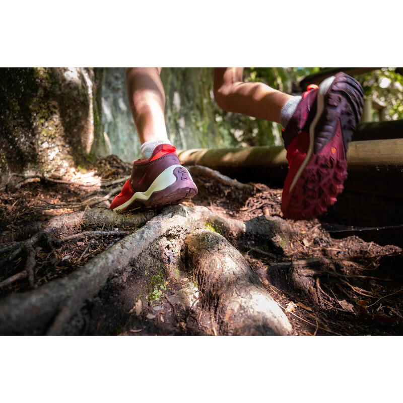 Chaussures de randonnée enfant à laçage rapide bordeaux - 35 à 38