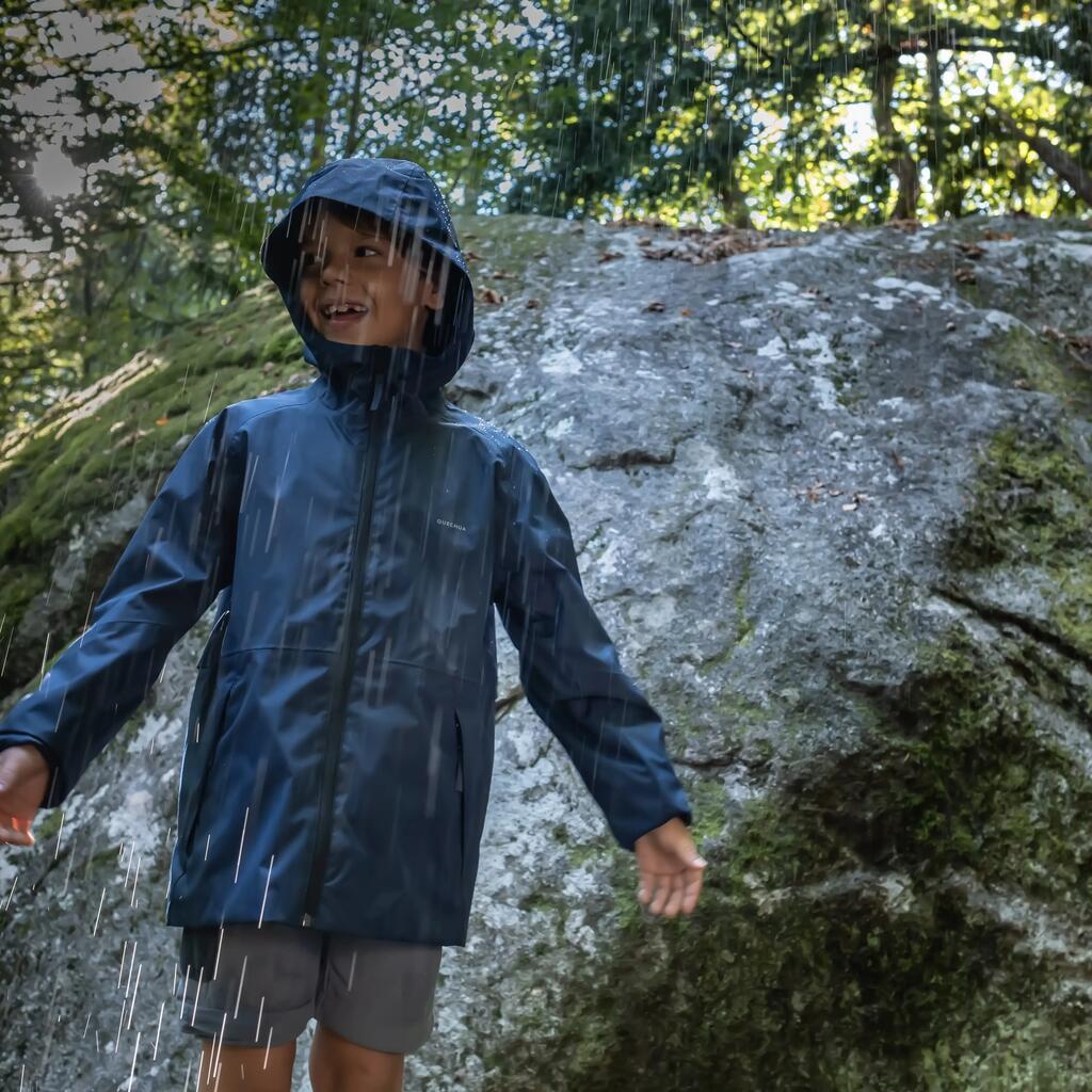 Kids’ Waterproof Hiking Jacket - MH500 Aged 7-15 - Blue