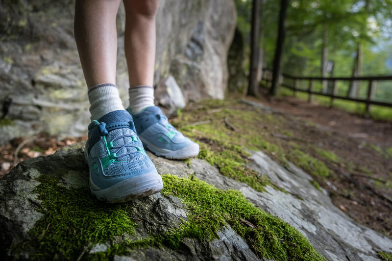 Chaussures de randonnée enfant à ajustement rapide Crossrock bleue du 28 AU 34
