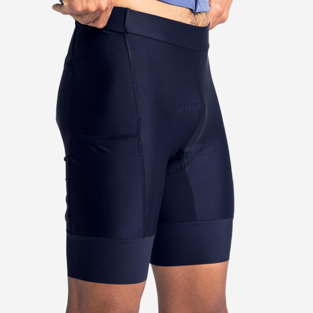 Men's Road Cycling Bibless Shorts RC500 - Navy