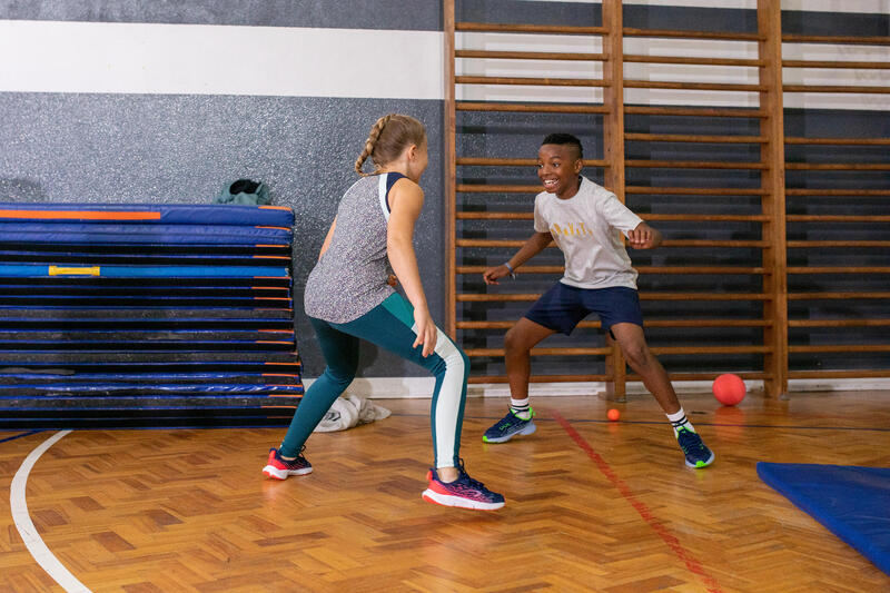 T-shirt de Ginástica em Algodão Respirável Criança 500 Cinzento Claro