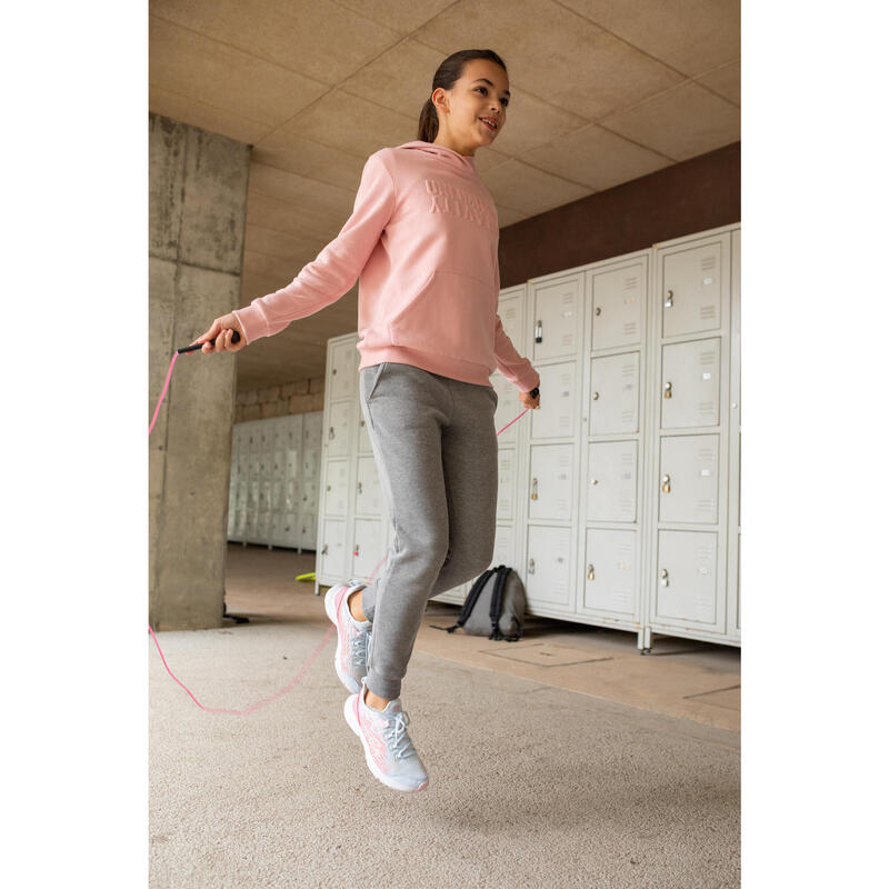 Laufschuhe Kinder Schnürsenkel - AT Flex Run grau/rosa 