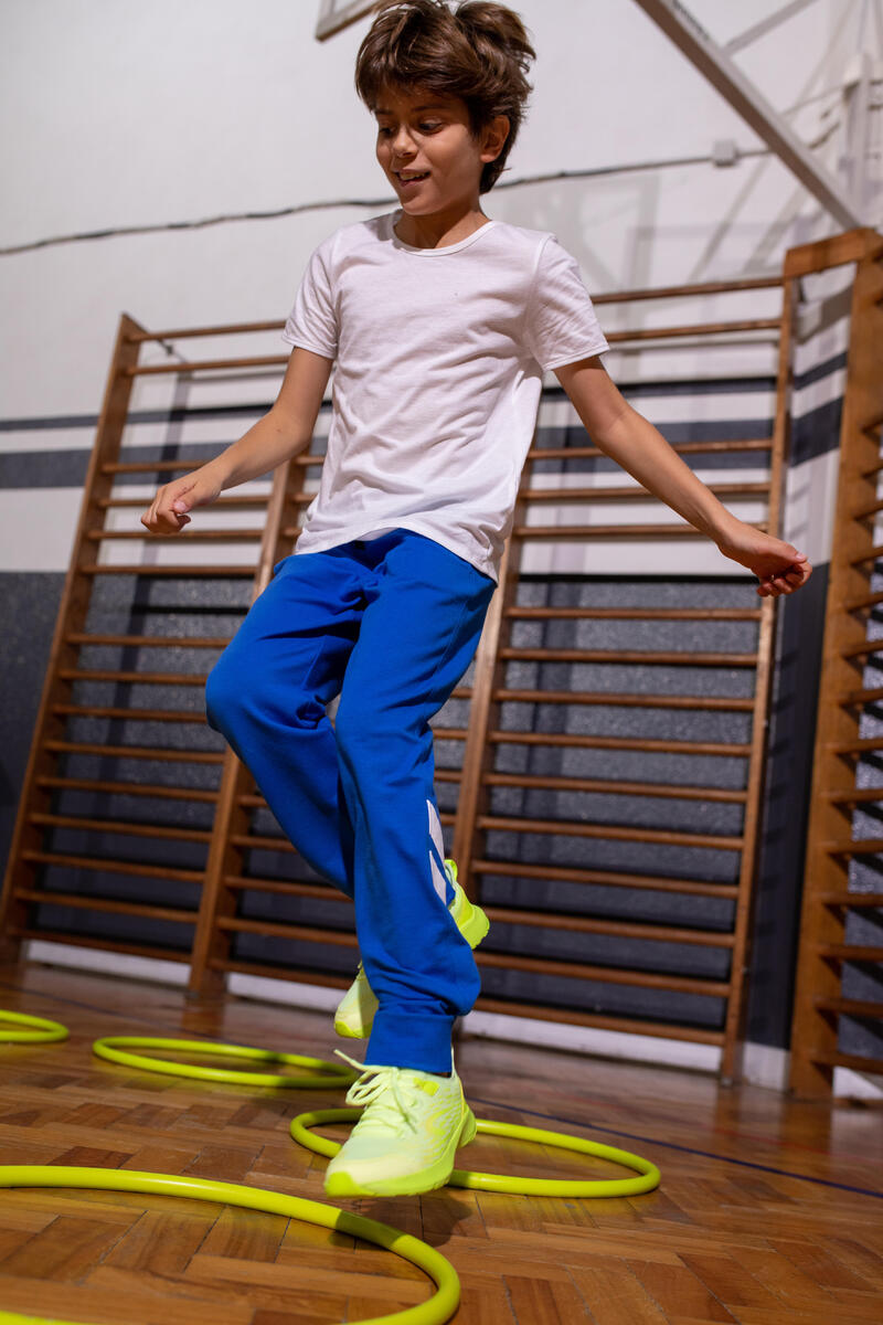 Joggingbroek voor kinderen 100 badstof katoen regular fit uniseks blauw
