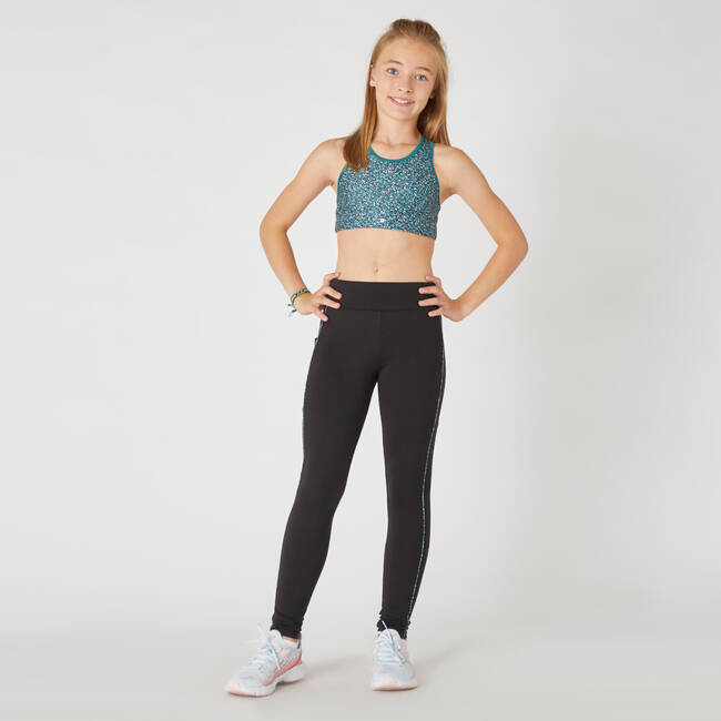 SHEIN Young Girl Solid High Stretch Sports Tee & Leggings
