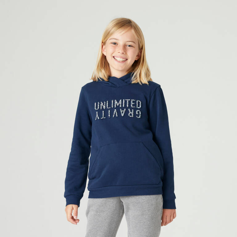 Girls Warm Hoodie 500  Navy