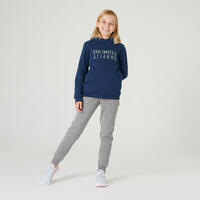 Sweat à capuche chaud enfant - 500 marine imprimé