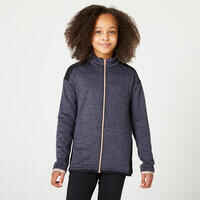 Kids' Breathable Synthetic Tracksuit S500 - Black/Dark Grey Marl